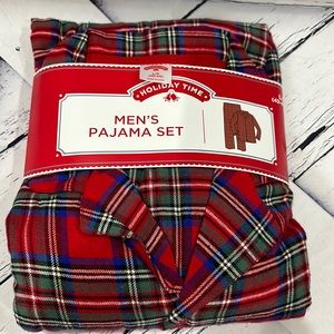 NWT MENS RED GREEN PLAID FAMILY CHRISTMAS HOLIDAY XMAS PJS PAJAMA SET L 42 44